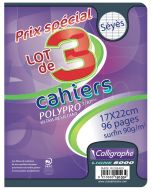 CALLIGRAPHE 19193C : Lot de cahiers Séyès - POLYPRO - 96 pages - 240 x 320 mm