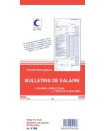 BULLETIN DE SALAIRE Carnet autocopiant ELVE 2158