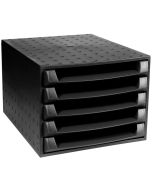 221014D EXACOMPTA : Caisson à 5 tiroirs ouverts - Box Office - Noir exemple