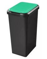 Photo Poubelle à pédale avec couvercle - 45 litres - Blanc/Jaune : HELIT H2402118