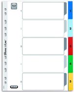 Jeu de 5 Intercalaires à chiffres en plastique - 230 x 297 mm ELBA 
