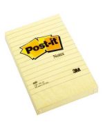 Notes adhésives lignées - Jaune - 102 x 152 mm POST-IT 