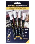 Feutre à craie liquide 1 - 2 mm - Blanc : SECURIT Lot de 4 Image