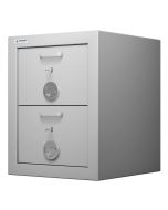 HARTMANN 2T : Armoire forte coupe-feu à 2 tiroirs Class Fire - Serrure à clés - 2 tiroirs ouvert