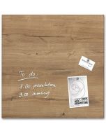 Tableau magnétique en verre - 480 x 480 mm - Bois Naturel : SIGEL Artverum Modèle