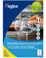 Image Etiquettes adhésives amovibles - 48,5 x 25,4 mm - Blanc AGIPA