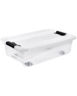 Photo Boite de rangement à roulettes - 28 L - Transparent KEEEPER Konrad