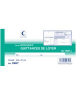 QUITTANCE DE LOYER Carnet autocopiant Tripli ELVE Manifold 2307