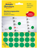 photo Pastilles adhésives - 18 mm - Vert AVERY Lot de 1056 Étiquettes rondes