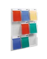 HELIT : Présentoir mural Clearly 9 compartiments A4 H6259302