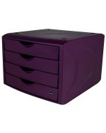 Photo Bloc de rangement - 4 tiroirs - Rouge HELIT The Green Chameleon