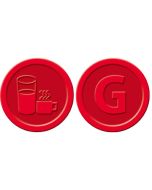 SIGEL : Lot de 100 jetons contre-valeurs - Boissons - Rouge WM006