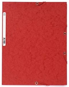 Chemise à élastiques 3 rabats Carte lustrée 400g - Rouge : EXACOMPTA Visuel