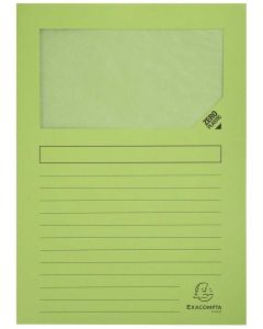 Lot de 100 Chemises à fenêtre - Vert clair : EXACOMPTA Forever Image