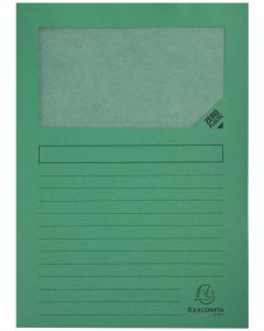 Lot de 100 Chemises à fenêtre - Vert Vif: EXACOMPTA Forever