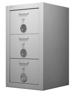 HARTMANN : Armoire forte coupe-feu à 3 tiroirs Class Fire 3T - Serrure à clés - 3 tiroirs