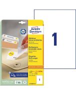 Étiquettes amovibles - Blanc - 210 x 297 mm AVERY Ecologique Lot de 30