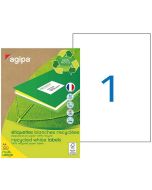 Photo Étiquettes adhésives - 210 x 297 mm - Blanc AGIPA