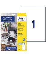 Photo Étiquettes adhésives - 210 x 297 mm - Blanc AVERY Office and Home