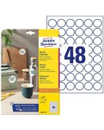 Photo Étiquettes adhésives permanentes - Diamètre 10 mm - Blanc AVERY