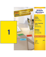 Photo Étiquettes adhésives Jaune 210 x 297 mm AVERY 3473