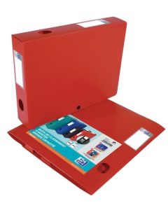 Boite de classement Memphis avec bouton - 40 mm - Rouge : OXFORD Visuel