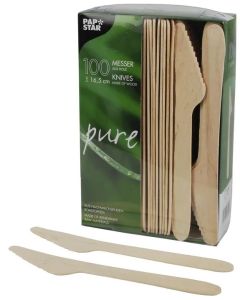 Couteaux jetables en bois PAP STAR Pure Image