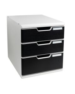 EXACOMPTA Module de rangement 3 tiroirs Modulo - Gris/Bleu