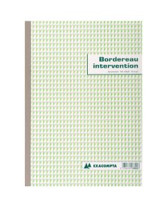 BORDEREAU D'INTERVENTION  : Carnet autocopiant Dupli - 210 x  297 mm 3302E