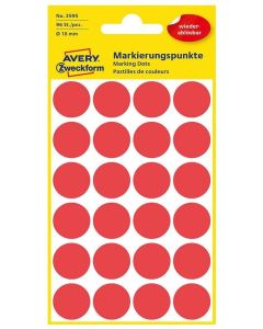 Pastilles adhésives amovibles - 18 mm - Rouge AVERY Lot de 96