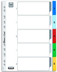 Jeu de 5 Intercalaires à chiffres en plastique - 230 x 297 mm ELBA 