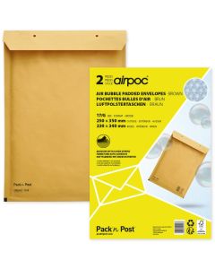Lot de 2 Pochettes d'expédition matelassées - Marron - 250 x 350 mm : MAIL MEDIA Visuel