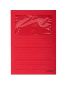 EXACOMPTA  50105E : Chemises à fenêtre Forever - Rouge (Papier recyclé)