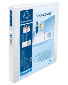 EXACOMPTA 51843E : Classeurs personnalisables avec 3 pochettes - Blanc - Dos de 60 mm