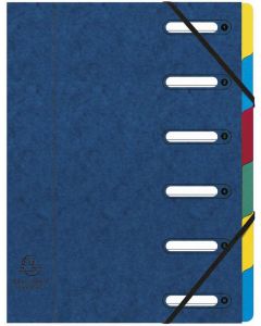 Trieur avec élastiques 6 compartiments Bleu EXACOMPTA 55062E