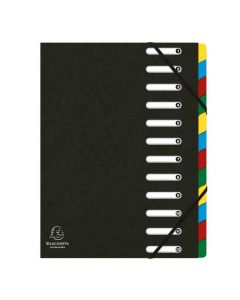 55121E EXACOMPTA  : Trieur avec élastiques  Noir