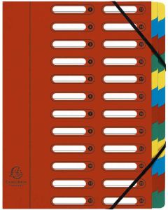 Trieur avec élastiques - Rouge - 24 compartiments EXACOMPTA