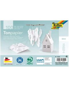 Feuilles de couleur A4 - 210 x 297 mm - Blanc : FOLIA Visuel