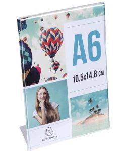 Chevalet - Présentoir incliné - A6 - Cristal : EXACOMPTA Office image