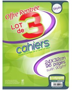 Cahier Grands carreaux - 210 x 297 mm - 96 pages : CALLIGRAPHE Photo