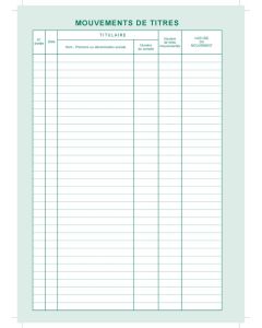 Registre Mouvements de Titres SAS SA Modèle Dauphin 90120D