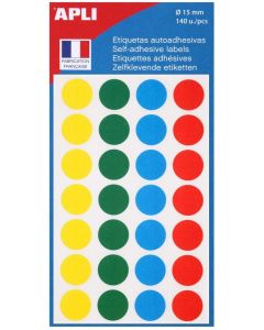 Assortiment de 140 Pastilles adhésives 15 mm AGIPA 100625 
