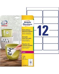 Étiquettes ultra résistantes amovibles - 99,1 x 42,3 mm : AVERY Lot de 240 Visuel
