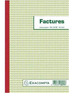 Photo FACTURE avec TVA - Manifold 210 x 148 mm - Autocopiant Tripli EXACOMPTA
