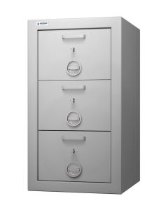 HARTMANN : Armoire forte à tiroirs Class Protect 3T P - Serrure à clés avec passe général - 3 tiroirs 1