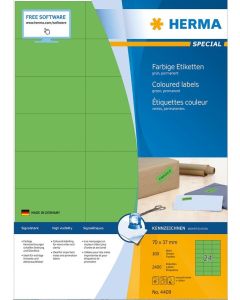 4409 HERMA : Étiquettes adhésives - Multi-usages - 70,0 x 37,0 mm - Vert 