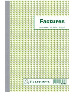 FACTURIERS Carnet autocopiant Dupli - 210 x 148 mm 3278E Factures EXACOMPTA