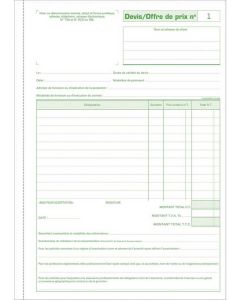DEVIS / OFFRE DE PRIX Carnet autocopiant Tripli (13146E Exacompta) MODELE