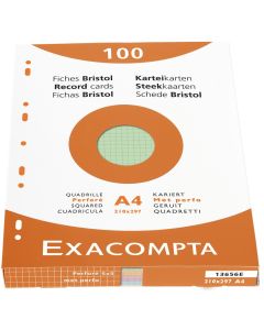 Photo Fiches Bristol quadrillées et perforées - 210 x 297 mm - Assortiment EXACOMPTA Image