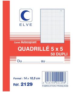 Photo Carnet quadrillé 140 x 105 mm - Autocopiant Dupli ELVE